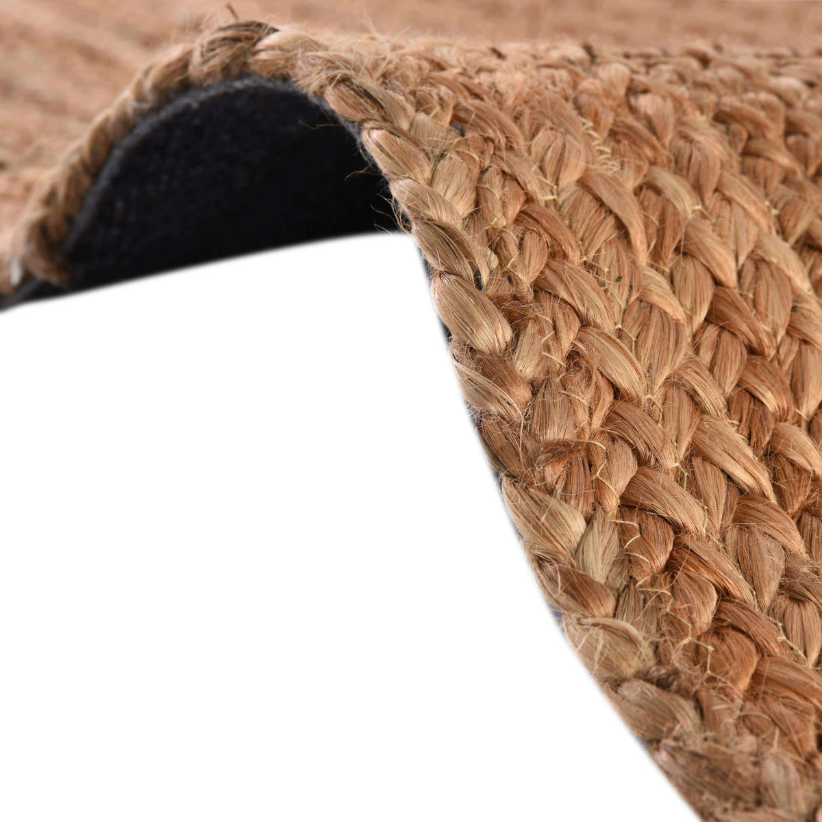 Rund Teppich Braided Jute Luxe in Natürlich von Hadorn™ - Lifestyle Image