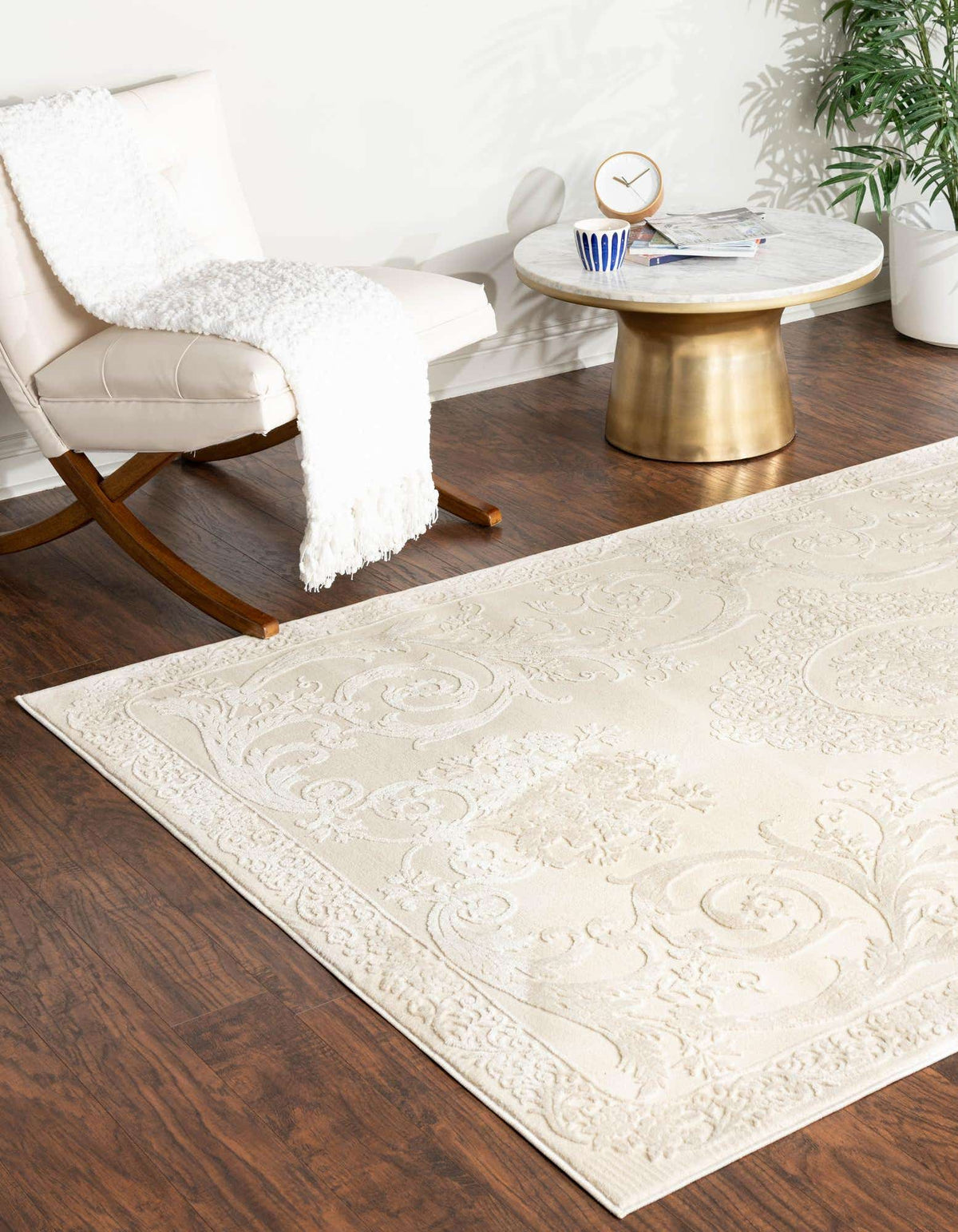Rechteck Teppich Finsbury in Elfenbein von Hadorn™ - Lifestyle Image
