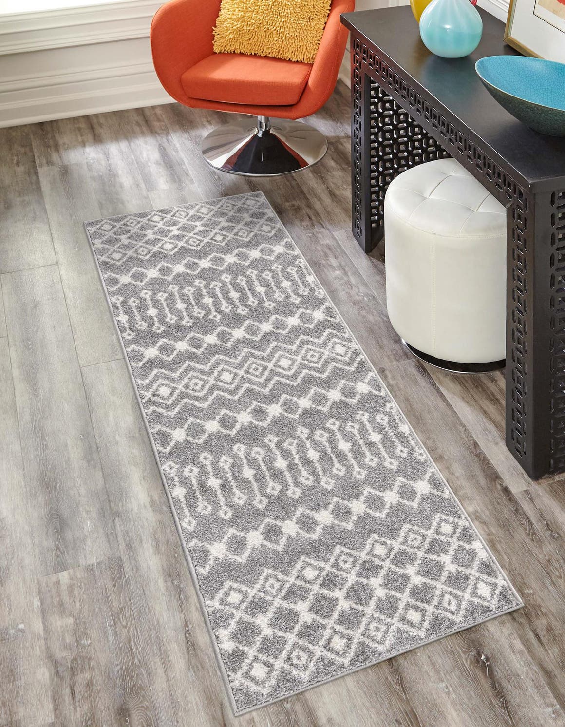 Läufer Teppich Moroccan Trellis in Grau von Hadorn™ - Lifestyle Image