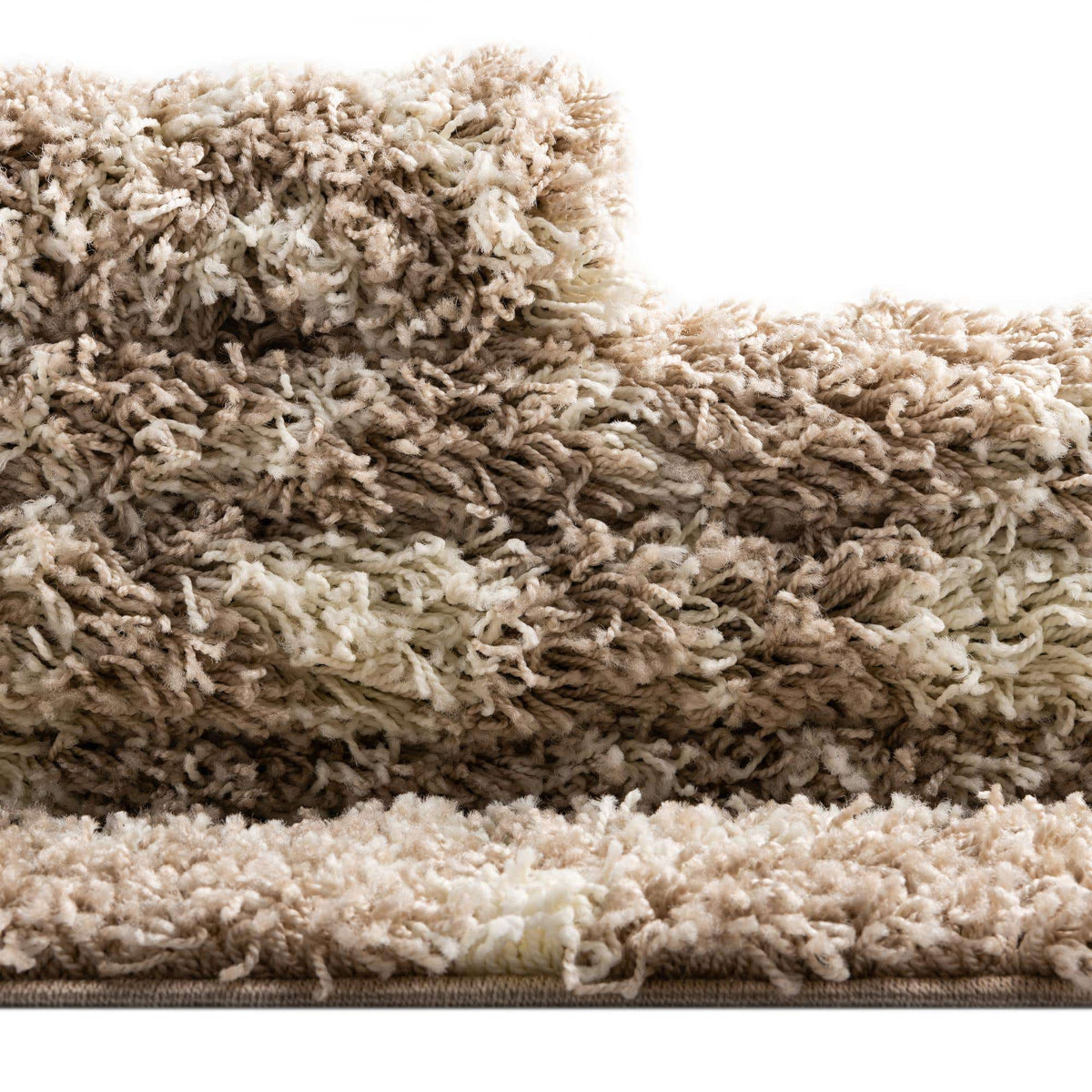 Rund Hochflorteppich Moroccan Trellis Shag in Hellbraun von Hadorn™ - Lifestyle Image