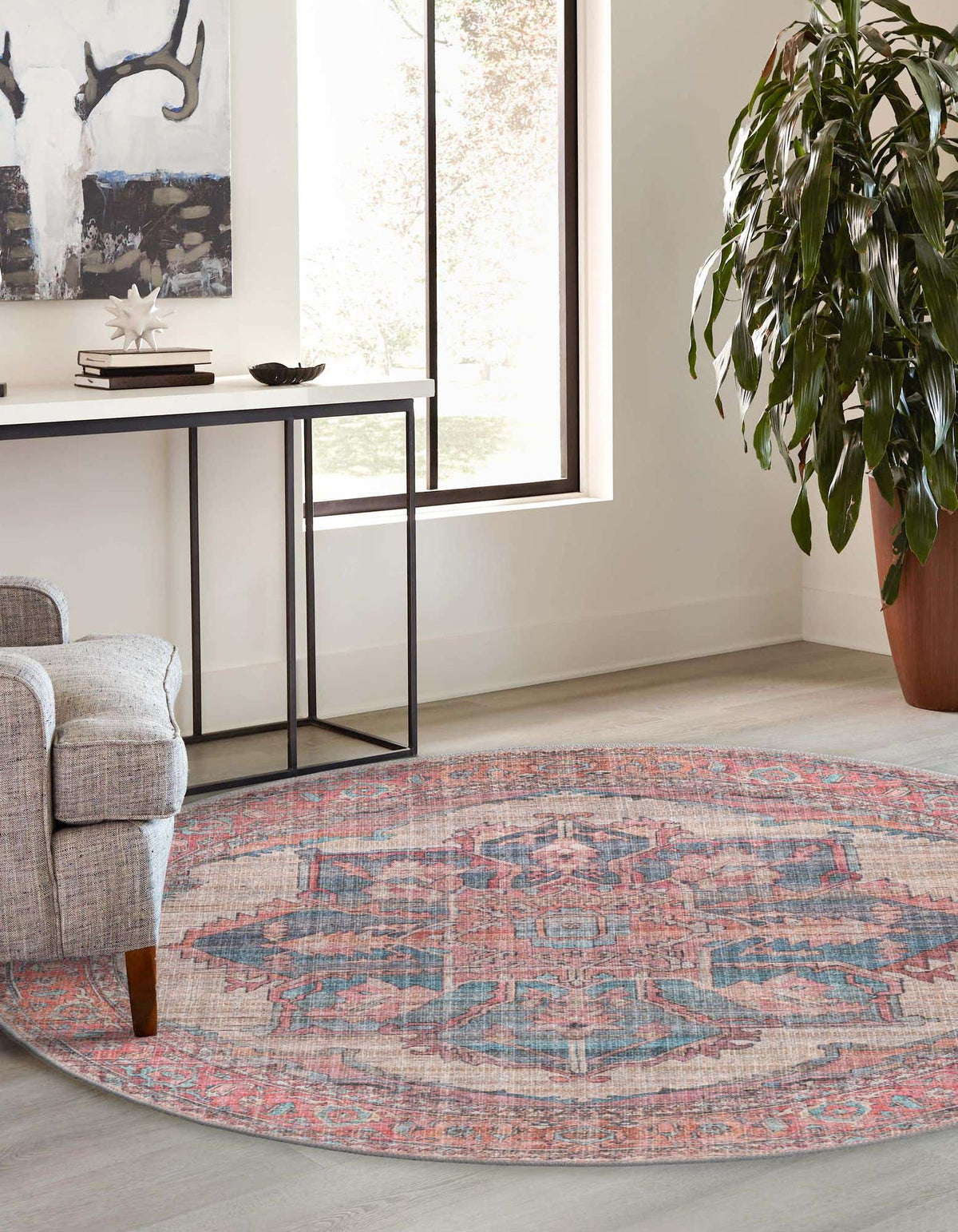 Rund Teppich Nostalgia in Antikes Beige von Hadorn™ - Lifestyle Image