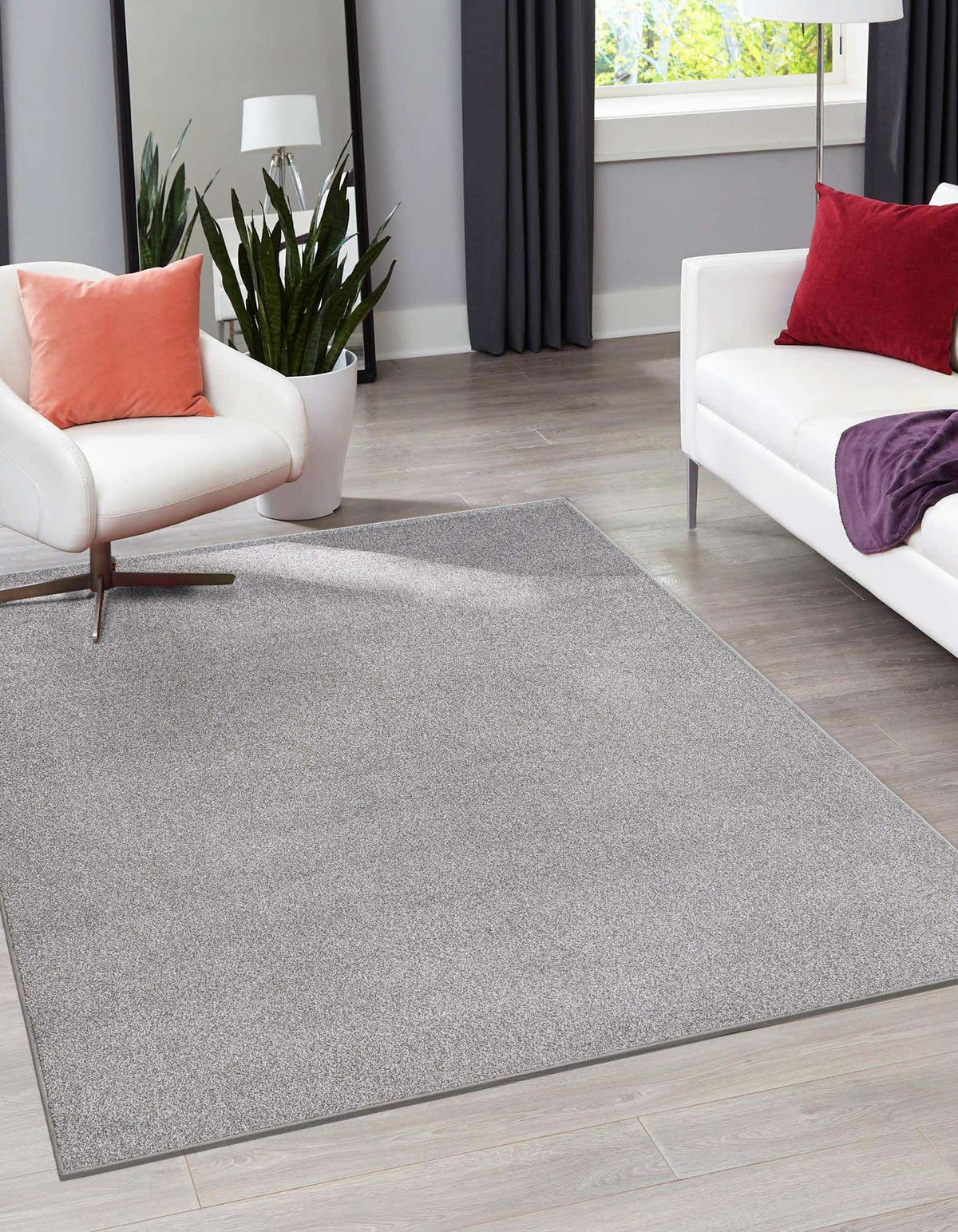 Rechteck Teppich Everyday Solid in Grau von Hadorn™ - Lifestyle Image