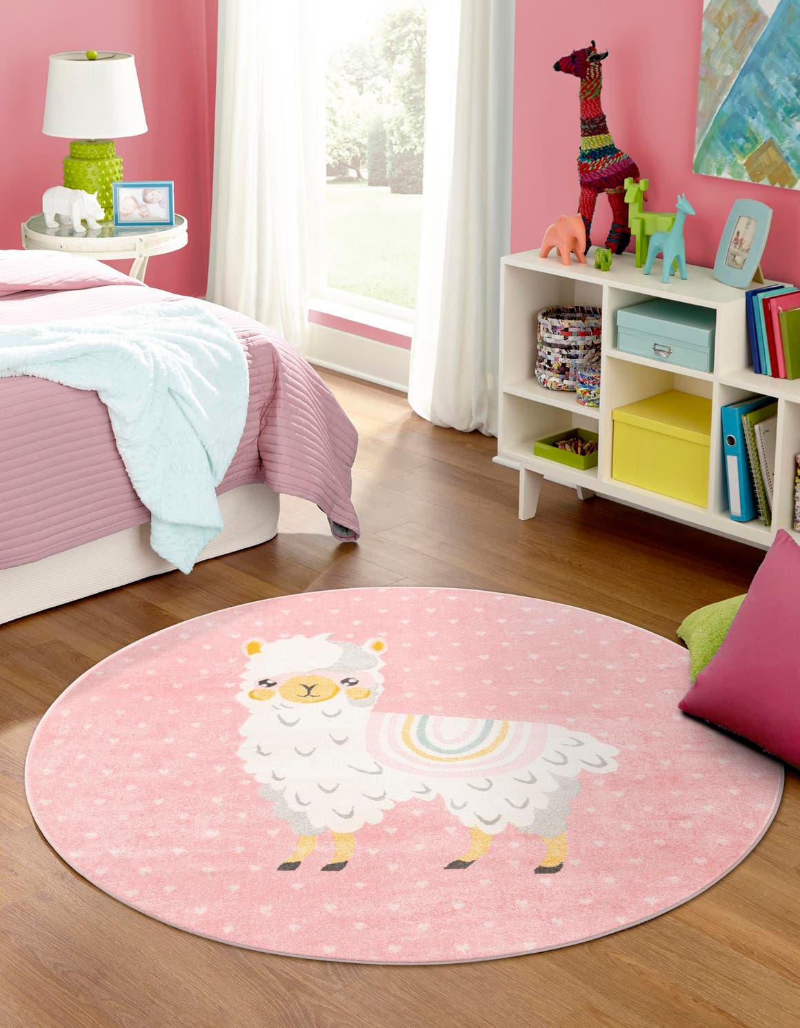 Rund Teppich Whimsy Kids in Rosa von Hadorn™ - Lifestyle Image