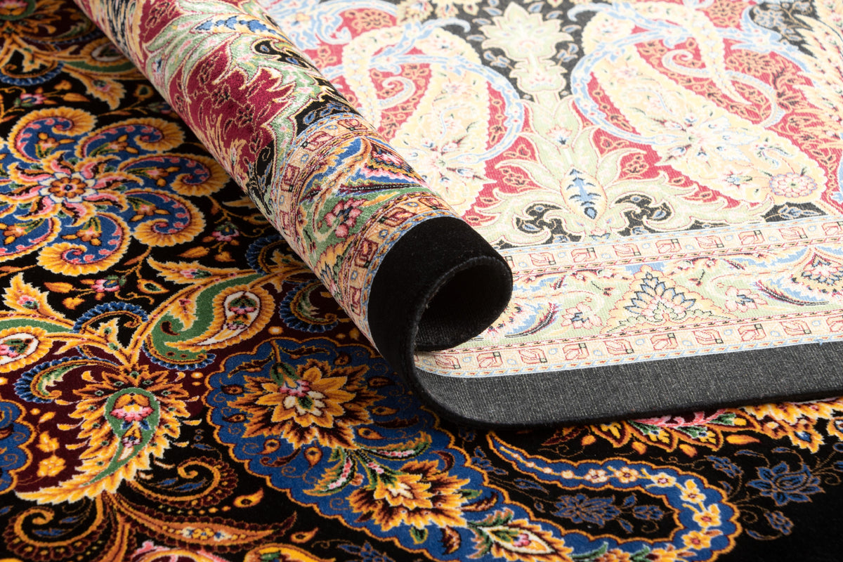 Rechteck Teppich Ghom Design in Schwarz von Hadorn™ - Lifestyle Image