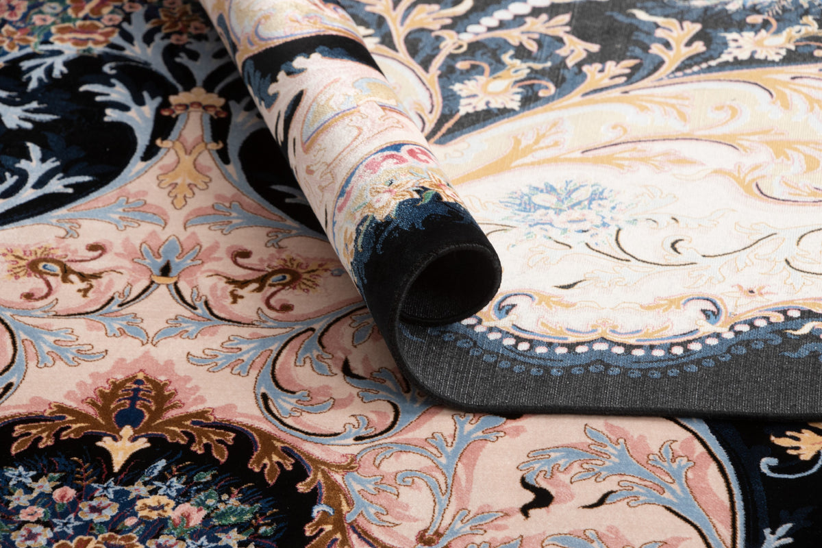 Rechteck Teppich Ghom Design in Schwarz von Hadorn™ - Lifestyle Image
