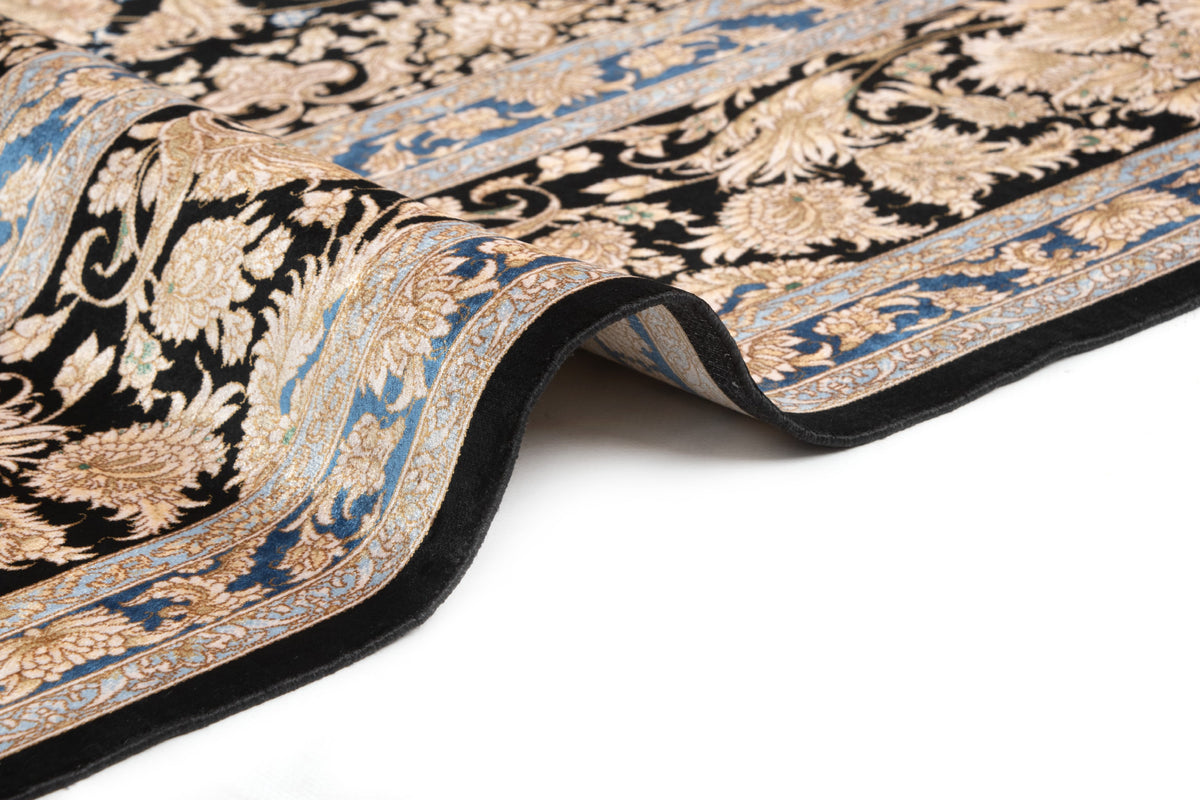 Rechteck Teppich Ghom Design in Schwarz von Hadorn™ - Lifestyle Image