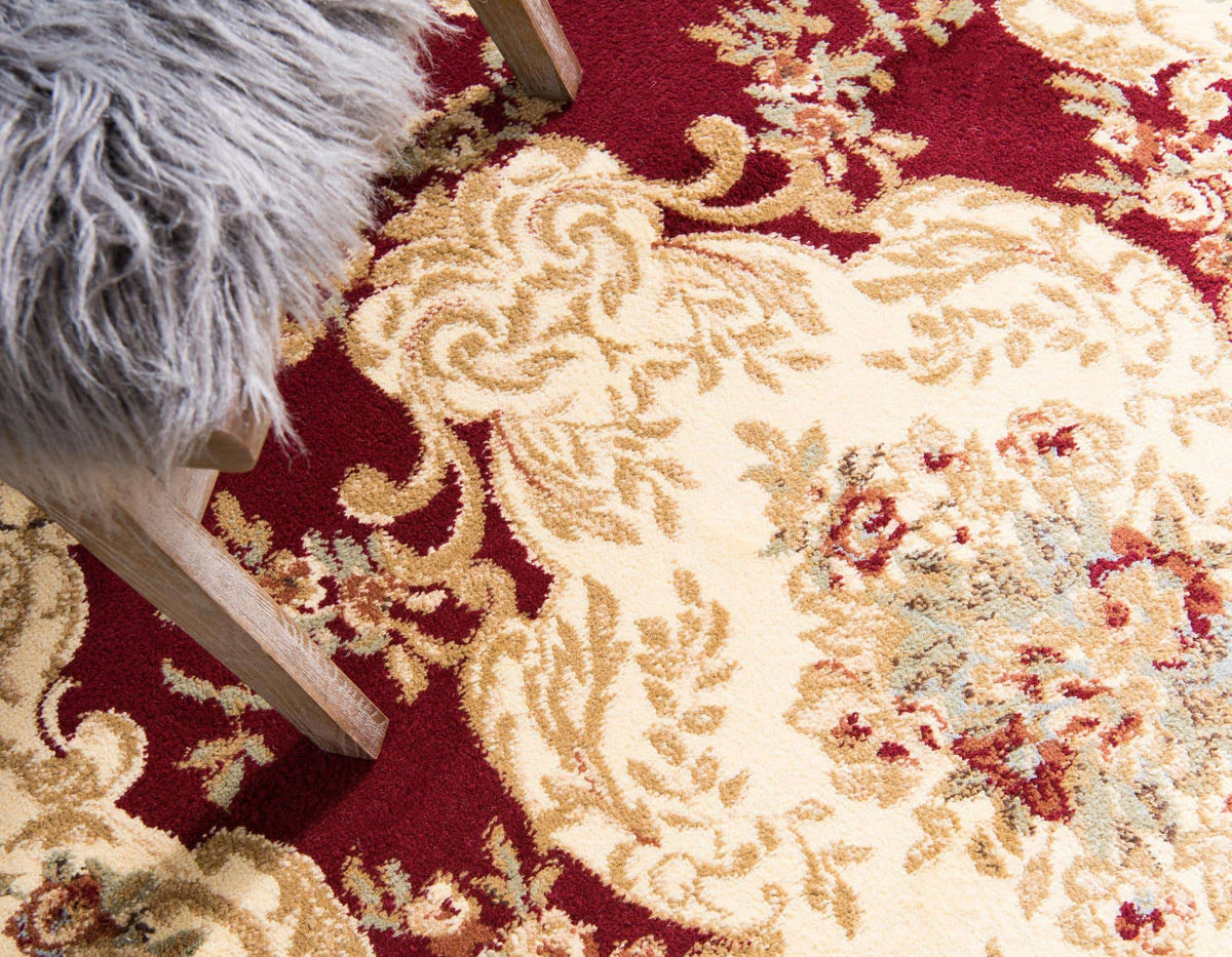 Rund Teppich Classic Aubusson in Rot von Hadorn™ - Lifestyle Image